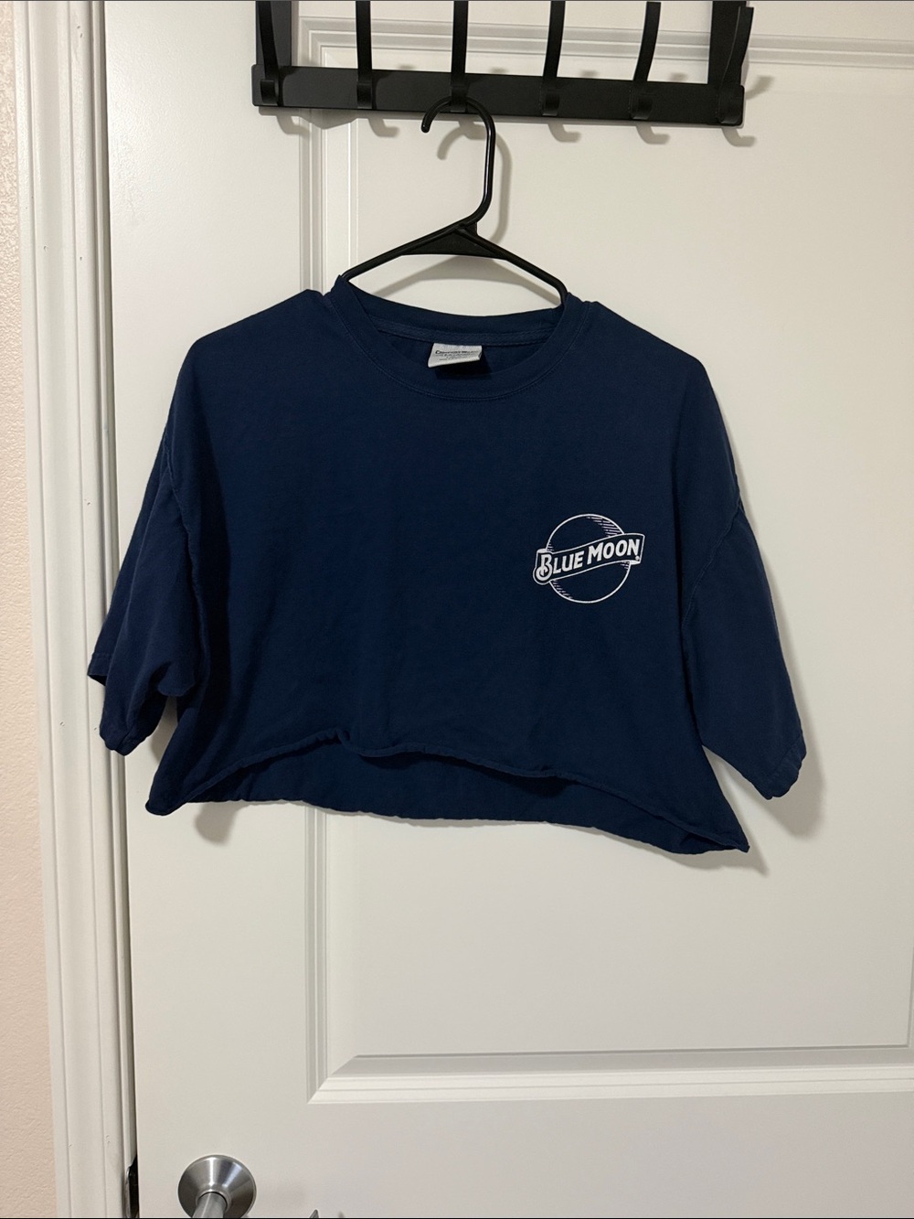 Navy Cropped Beer Tee -
